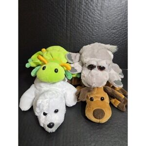 Caltoy Hand Puppet Lot (4) Hippo Seal Caterpillar Reindeer Glove Style Full Body